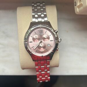 Citizen Women's Watch ED8180-52x Quartz Chronograph Pink Dial Date Silve…